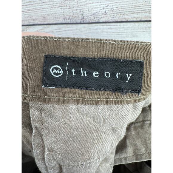 AG Adriano Goldschmied Theory Slim Khaki Crop Corduroy Pants Womens 26 Brown - Picture 7 of 11